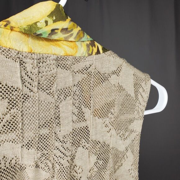 Ania A Long Cardigan Vest Womens XL Ruffle Sleeveless Artsy Boho Grunge Forest - Picture 4 of 9